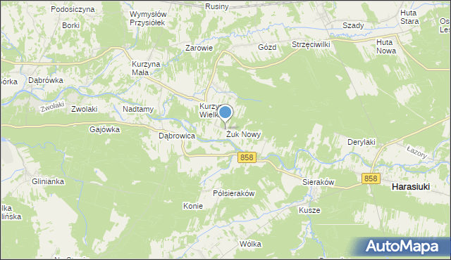 mapa Żuk Nowy, Żuk Nowy na mapie Targeo